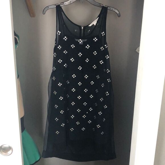 DVF navy blue embellished dress sz 4 EUC - Picture 1 of 4